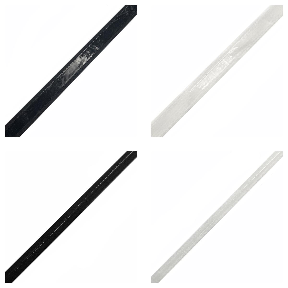 Non-Slip Gripper Silicon Elastic - (by the yard) Black & White (3/8", 1/2", 3/4", 1.5") - White | 1.5"