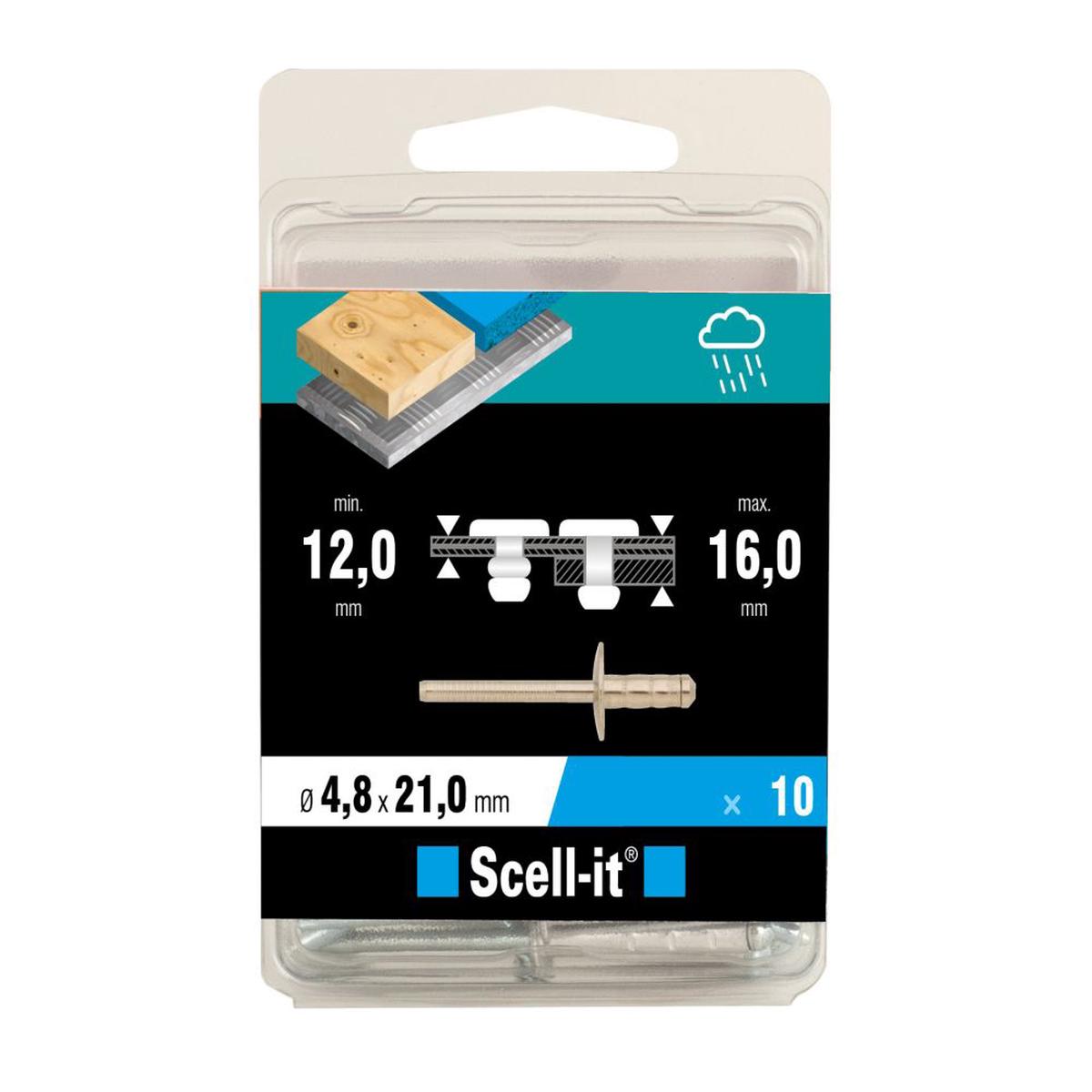Scell-It A2 Stainless Steel Rounded Rivet 4.8mm x 21mm 10 Pack