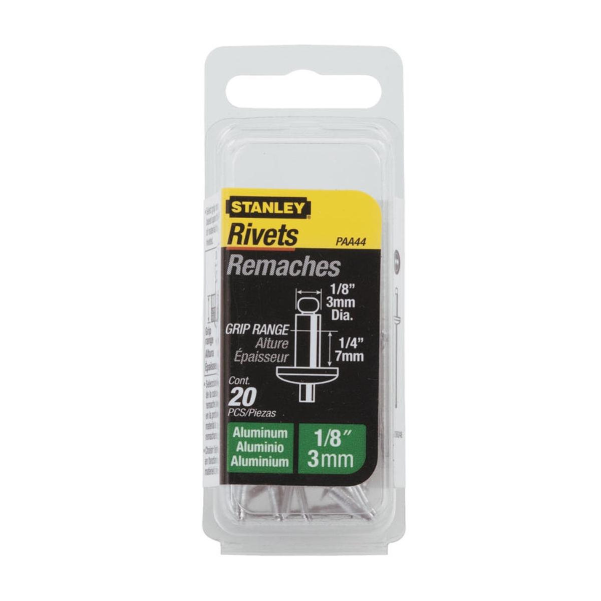 Stanley | Aluminium Rivets 3mm x 7mm (20 Pack)