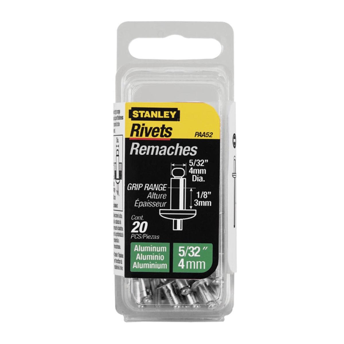 Stanley | Aluminium Rivets 4mm x 3mm (20 Pack)