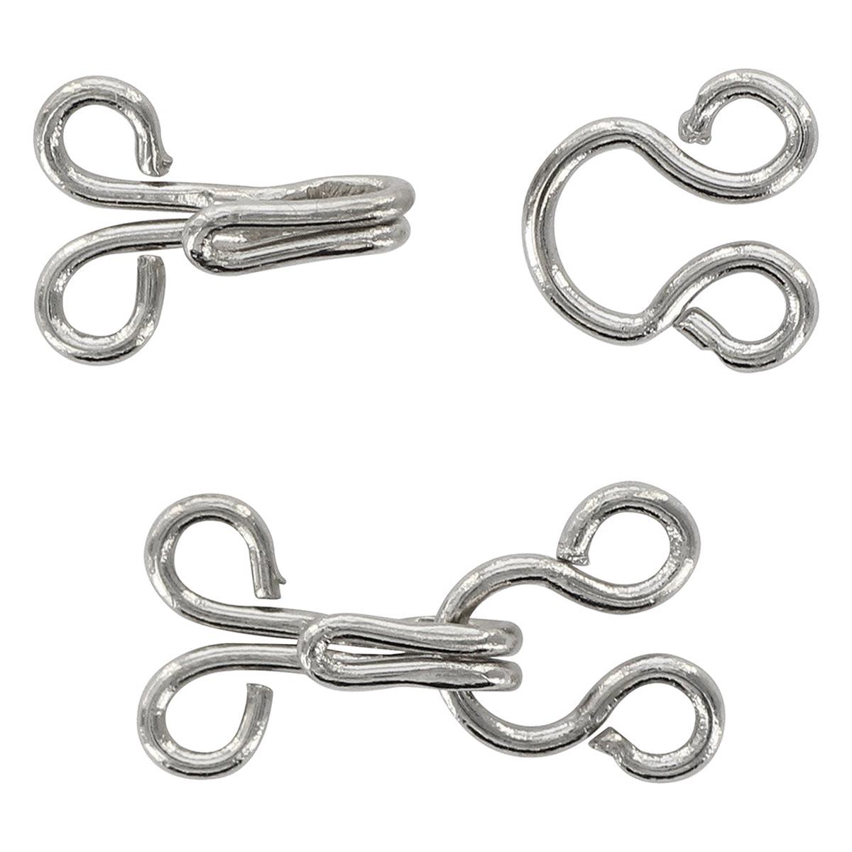 UNIQUE Hook & Eyes - Black, Silver (14 Sets) - Silver | Size 1