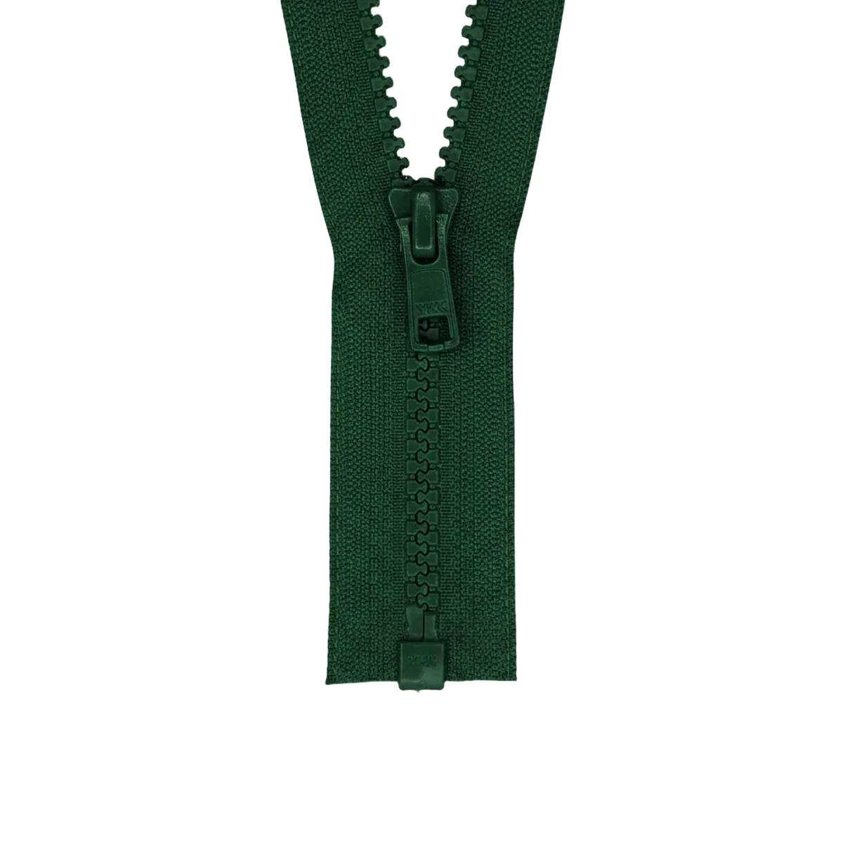 YKK VISLON #5VS Plastic One-Way Open End Zipper  Hunter Green 530 (9 Sizes)