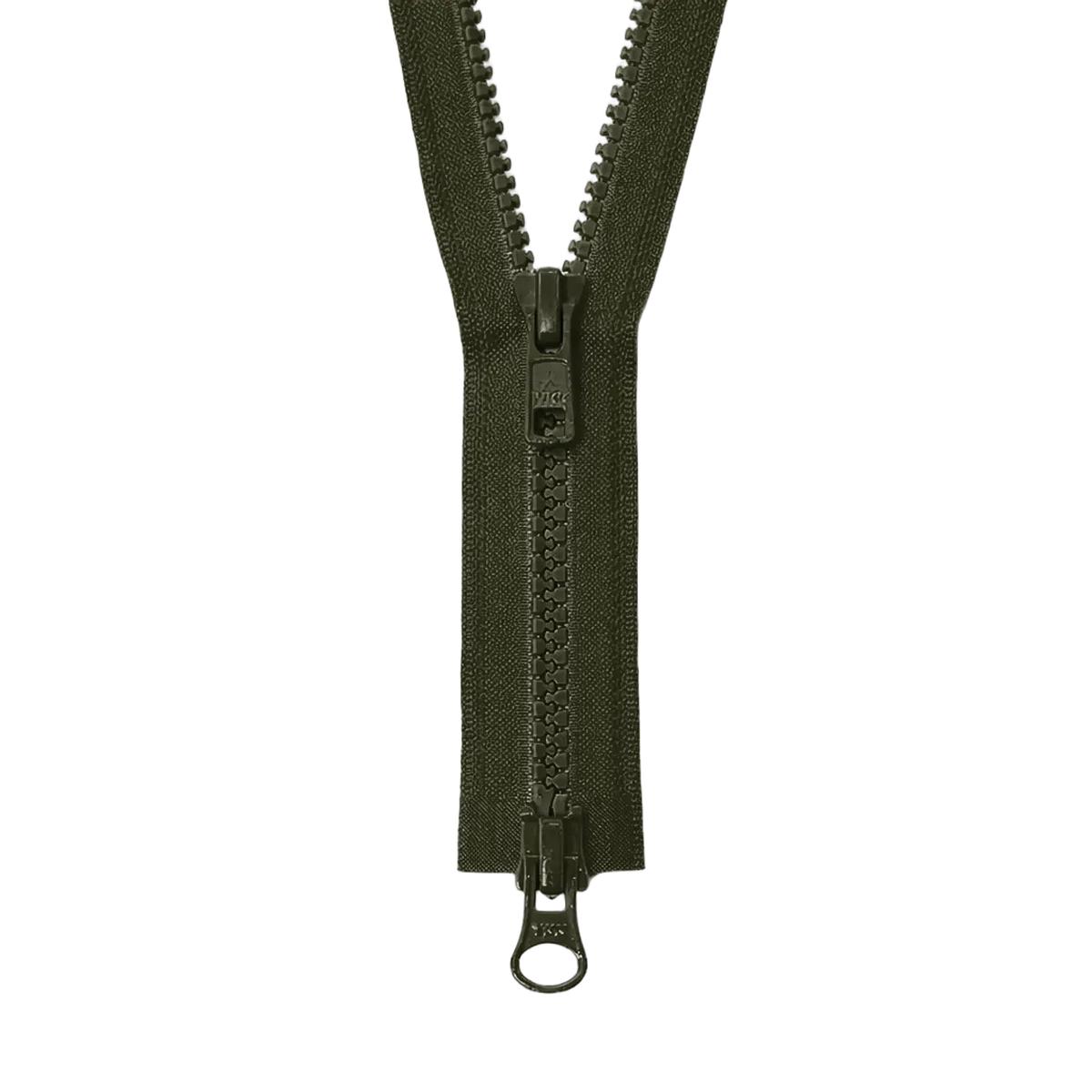 YKK VISLON #5VS Plastic Two-Way Open End Zipper  Dark Olive 223 (5 Sizes)