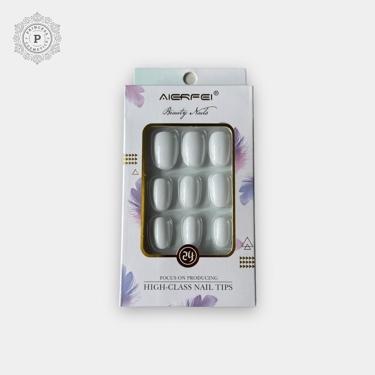 Aierfei Beauty Nails (24pcs) - White.    (24 ) -