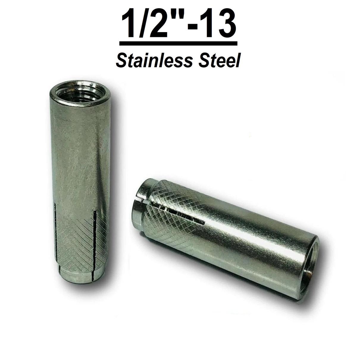 1/2"-13 Drop-In Female Concrete Expansion Anchor Stainless Steel 304