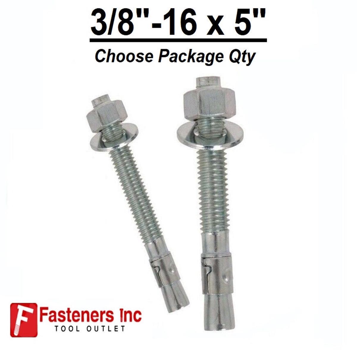 3/8"-16 x 5" Concrete Wedge Anchor Zinc Plated