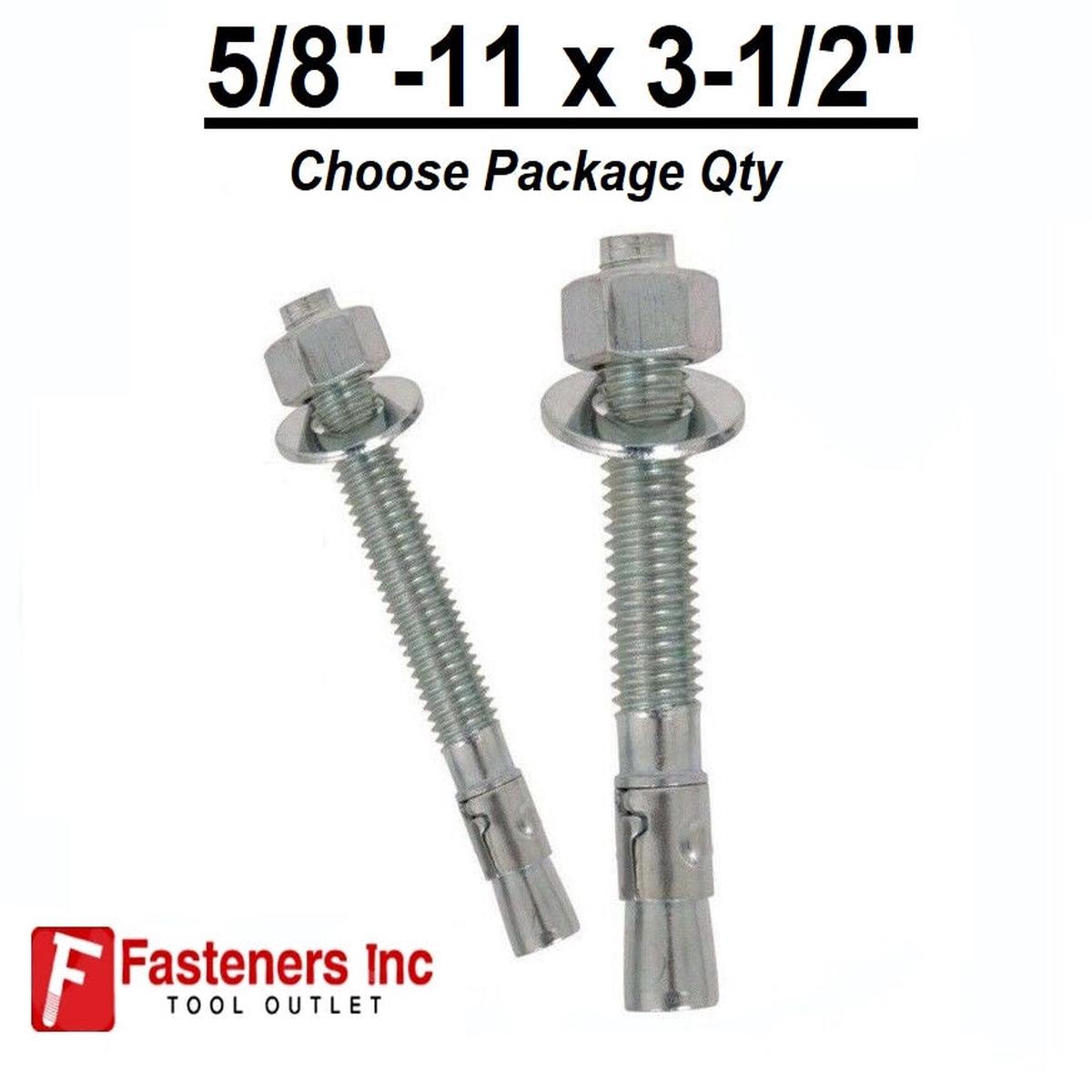 5/8"-11 x 3-1/2" Concrete Wedge Anchor Zinc Plated
