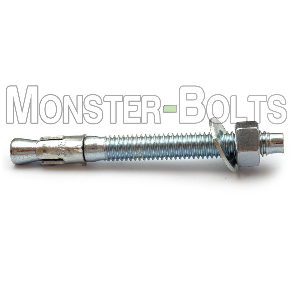 Bulk 3/8"-16 Ultrawedge+ Wedge Anchors  Zinc CR+3  Monster Bolts - 290 Qty - 3/8"-16 x 3-3/4"