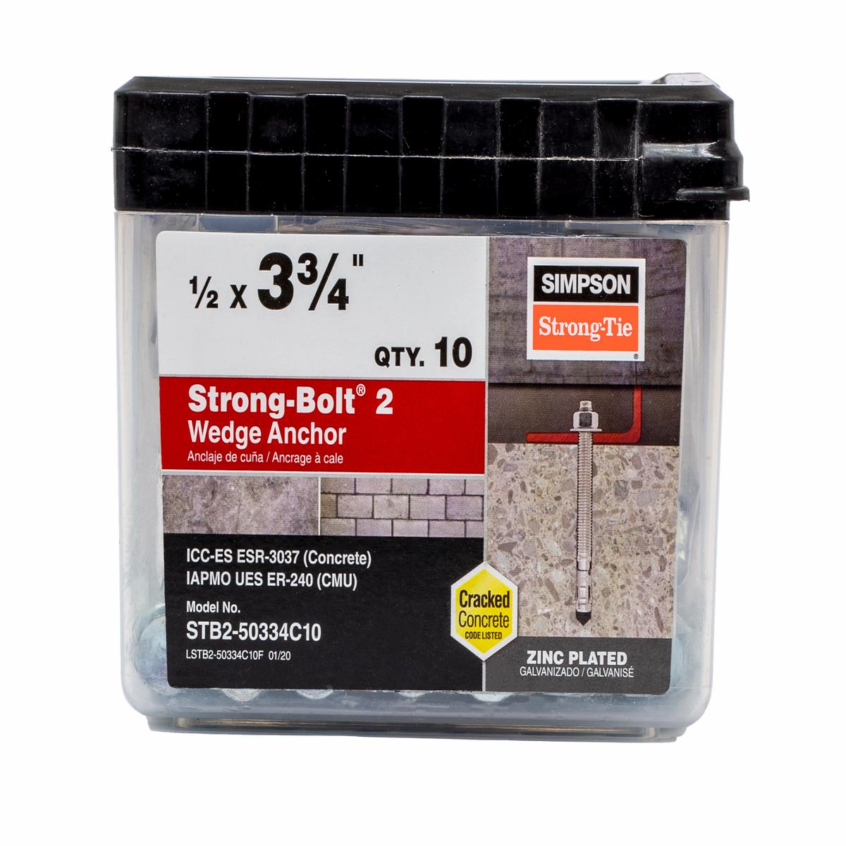 Simpson STB2-50334C10 Strong-Bolt 2 1/2 in. x 3-3/4 in. Wedge Anchor