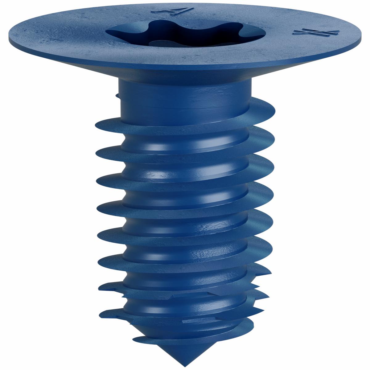 Simpson TNT25134TFC75 Titen Turbo 1/4 in. x 1-3/4 in. 6-Lobe Flat-Head Concrete and Masonry Screw, Blue
