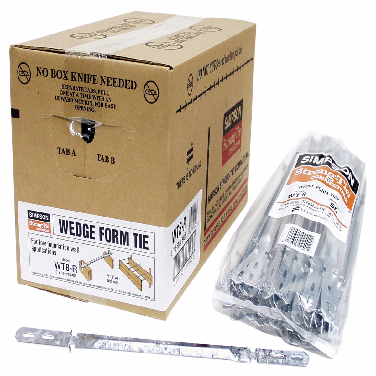 Simpson WT8-R50 Wedge Tie for 2x Formboard, 8-in. Thick Walls