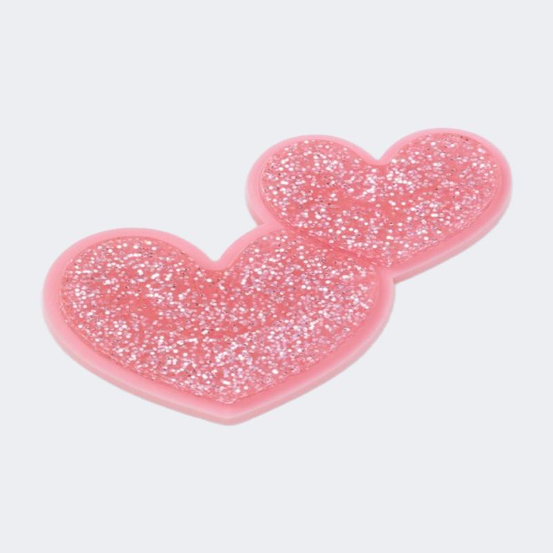 Crocs Glitter Heart Duo Unisex Lifestyle Pins Pink