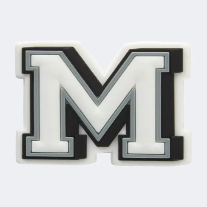 Crocs Letter M Unisex Lifestyle Pins White/Grey/Black