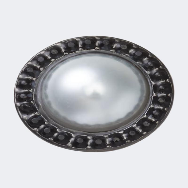 Crocs Pearl With Gem Base Lifestyle Pins Black/Grey
