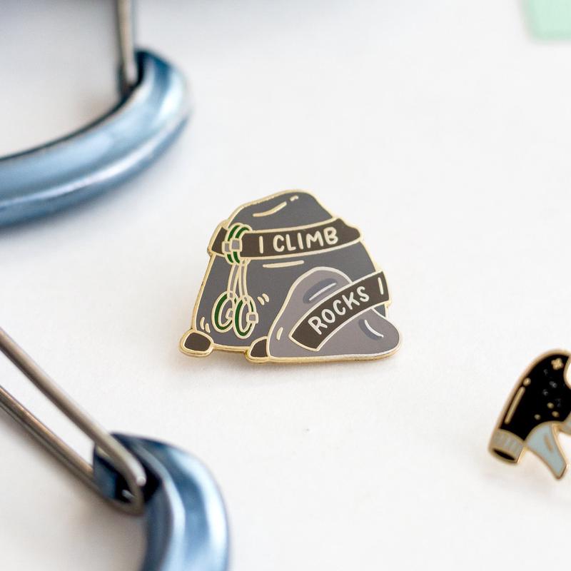 I Climb Rocks Enamel Pin