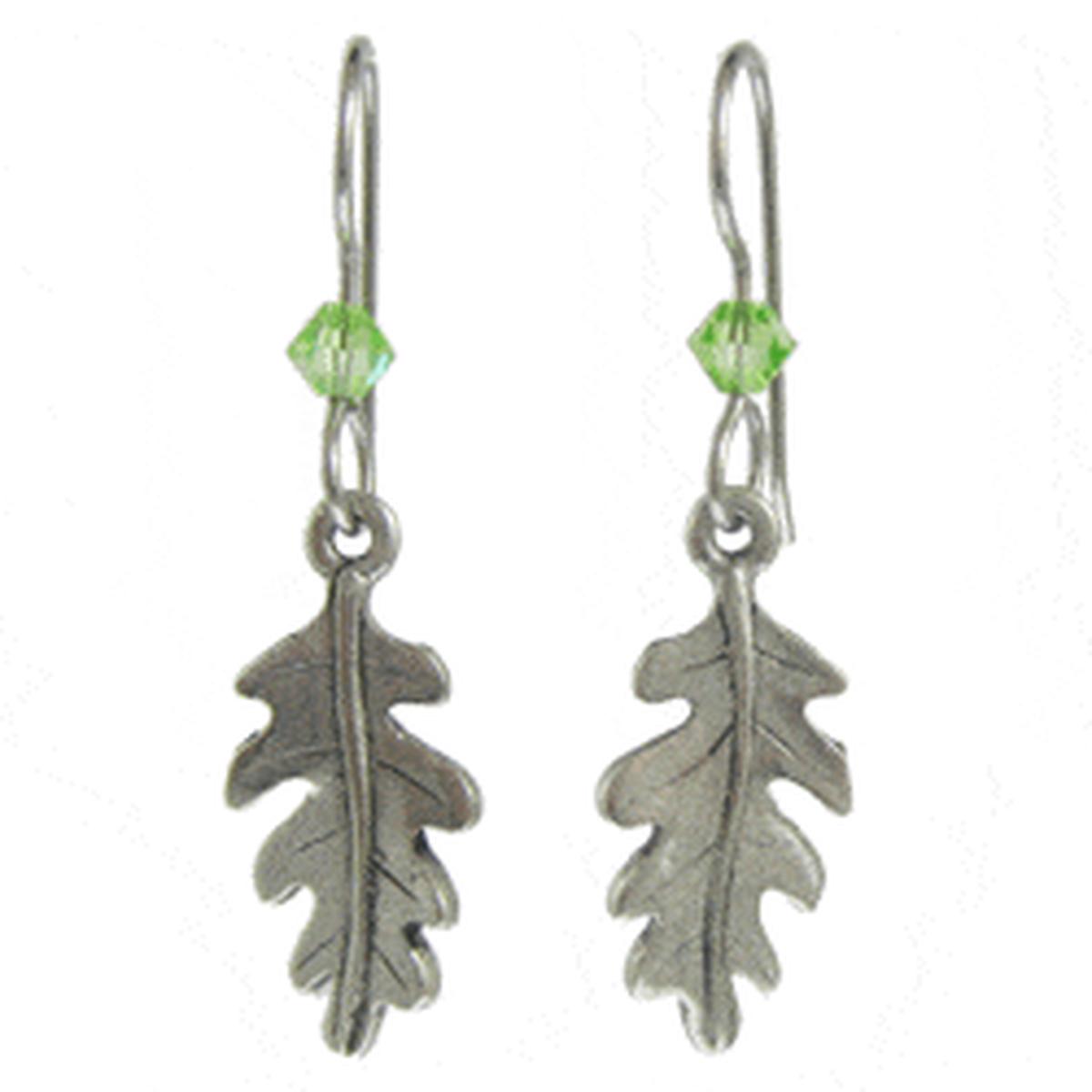 Oakleaf Crystal Earrings - Peridot