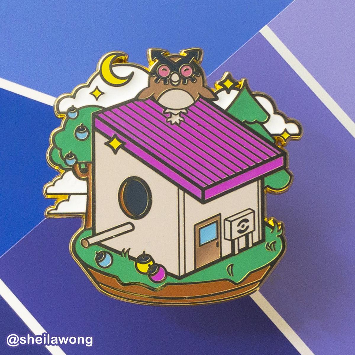 Pok Birbhouses: Hoothoot Enamel Pin