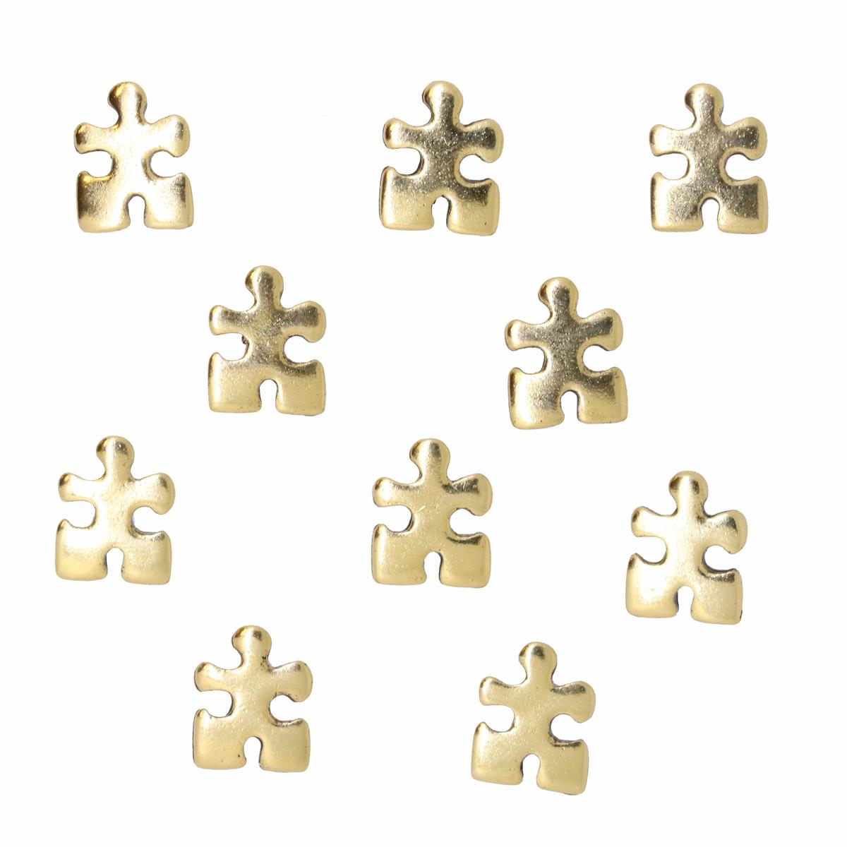 Puzzle Piece Pushpins - Gold