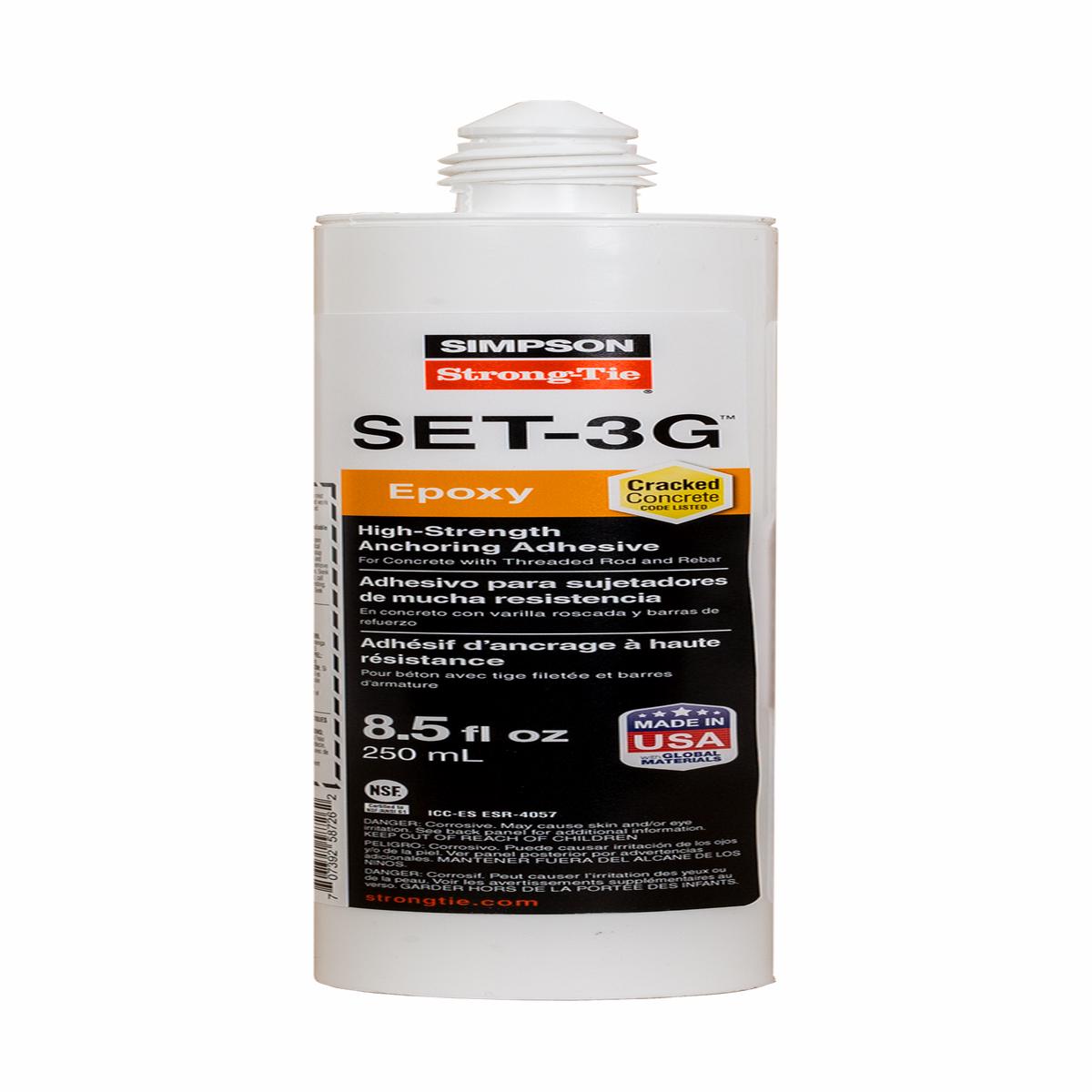 Simpson SET3G10 SET-3G 8.5-oz. High-Strength Epoxy Adhesive w/ 1 Nozzle and Extension