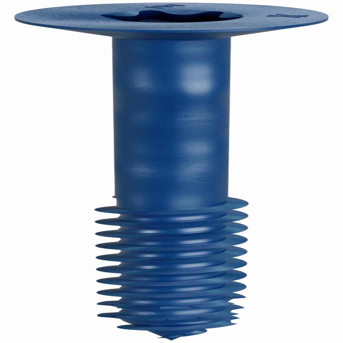Simpson TNT25334TFC75 Titen Turbo 1/4 in. x 3-3/4 in. 6-Lobe Flat-Head Concrete and Masonry Screw, Blue
