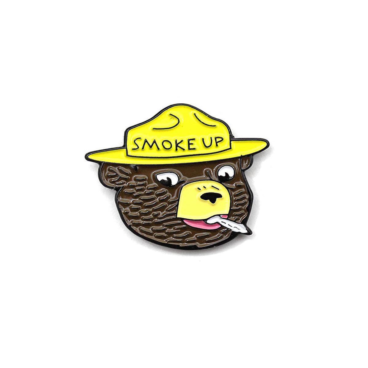 Smoke Up Smokey Bear Pin
