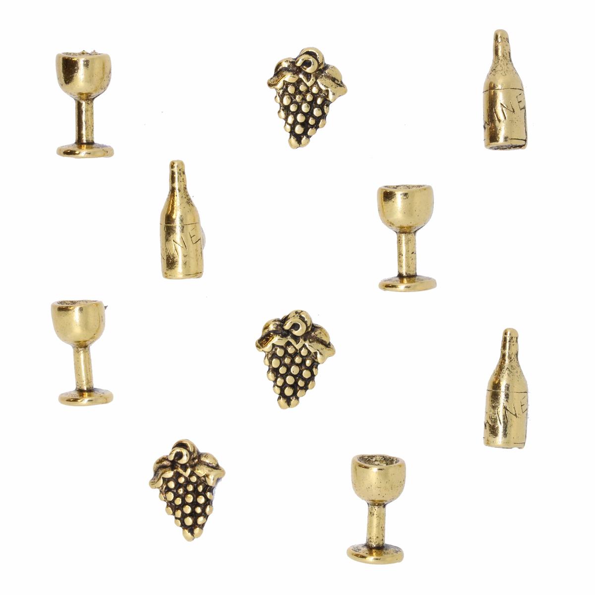 Wine Pushpins - Gold